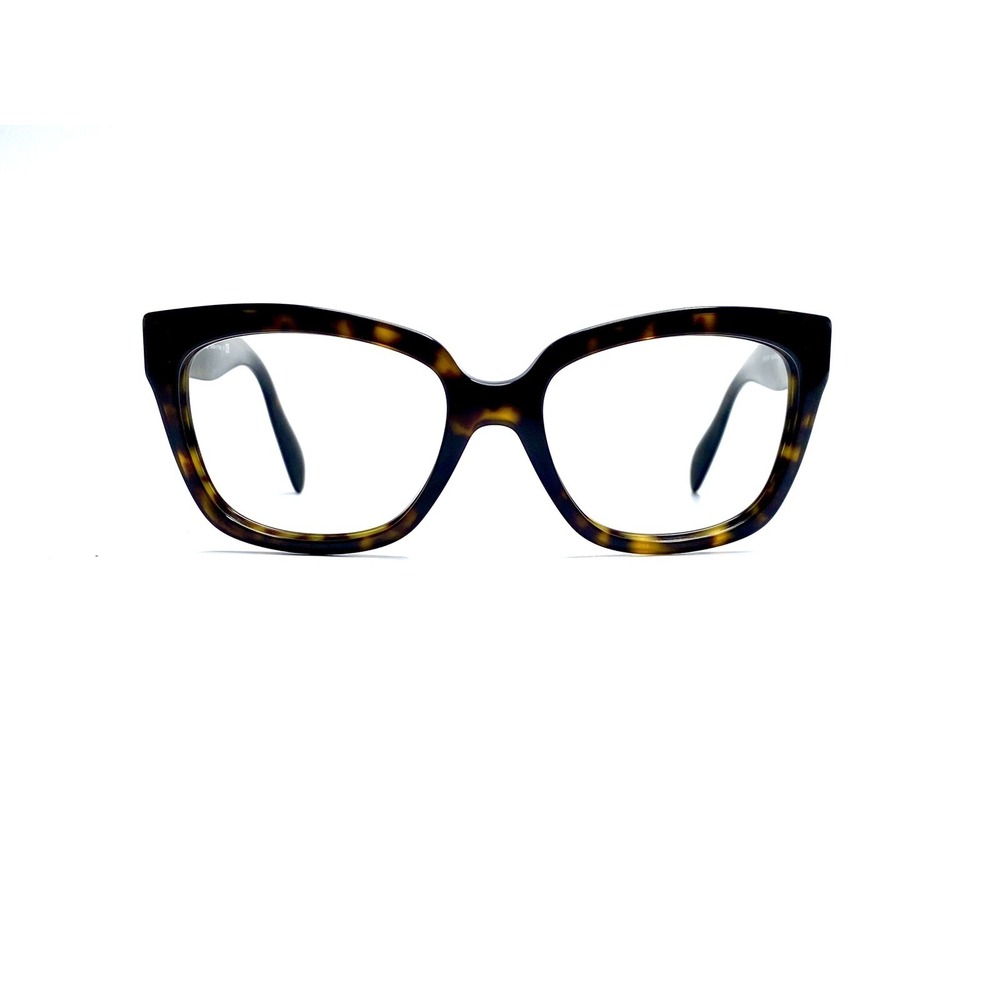 Prada Brown Gold Tortoise Retro Cat Eye Glasses Italy SPR07P 2AU-6S1 56 18 140